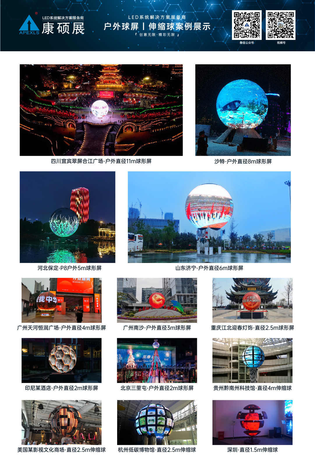 LED球形屏解決方案，LED球形屏廠家，LED球形案例集
