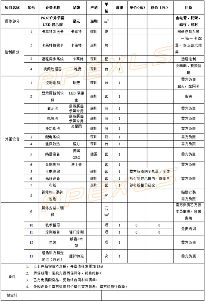 戶外節能LED顯示屏報價清單